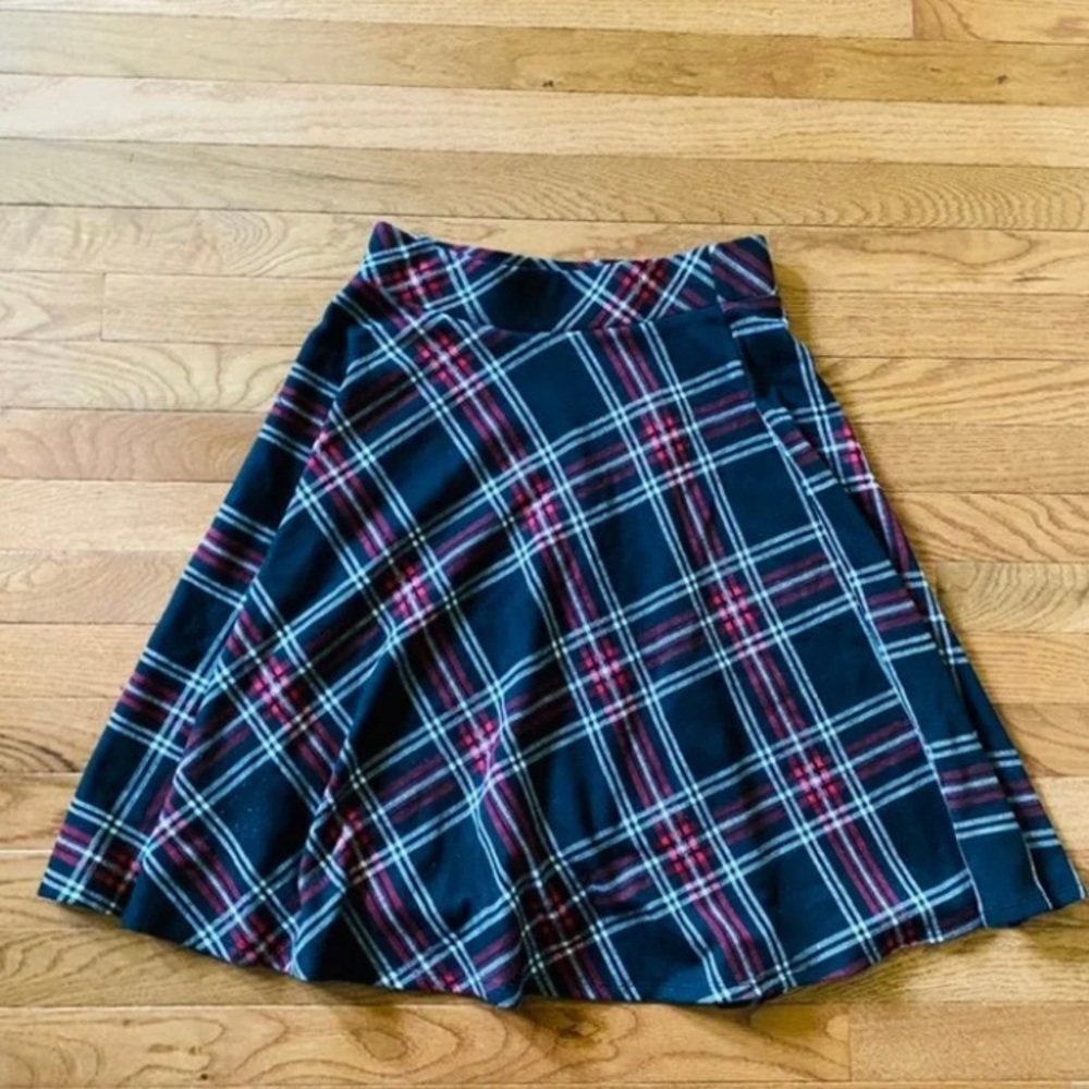 Black and Red Plaid Skirt